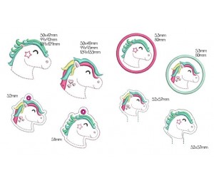 Stickserie - Pferd Pferdekopf - mit ITH Stifteaufsatz & Anhänger